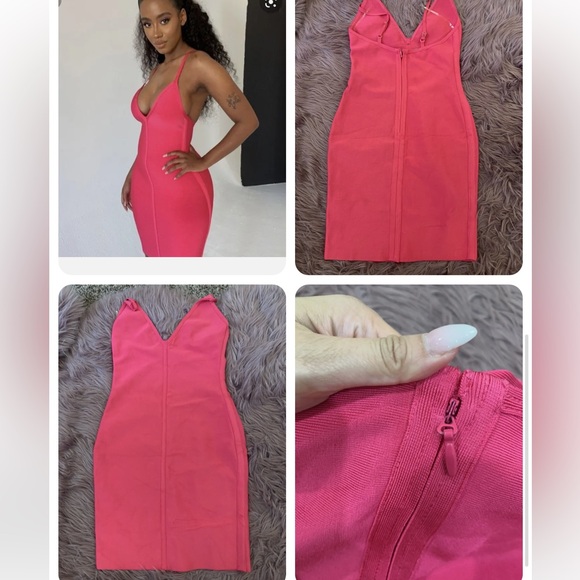 House of CB Savannah Deep V Bandage Midi Dress - Picture 13 of 14